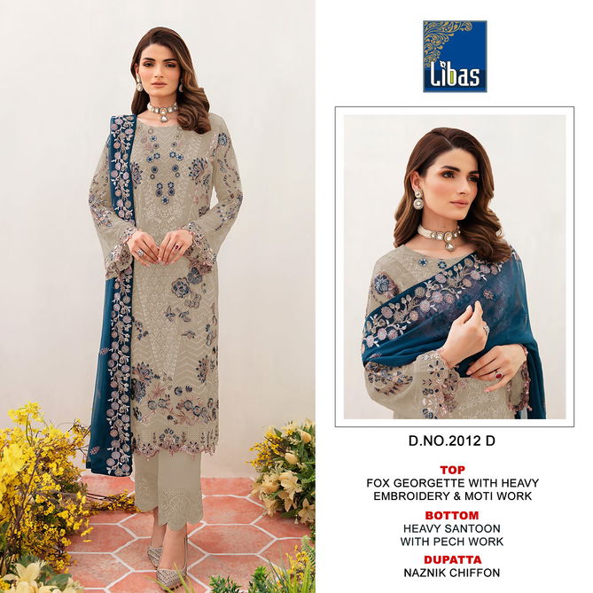 Libas 2012 Faux Georgette Embroidery Pakistani Suits Catalog
